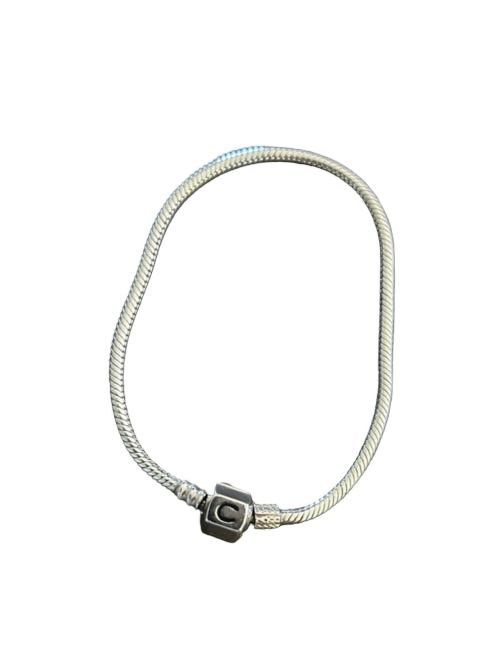 Camilla Polished Silver Snake Chain Charm Bracelet